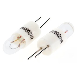RS PRO Bi-Pin Indicator Light Clear Lens 6V 200mA 1000h Lifespan 577-500