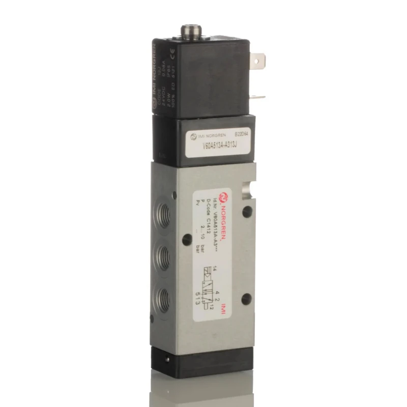 Norgren Pneumatic Solenoid Valve 5/2 Solenoid/Air G 1/8 Port Size Aluminium Body 24V V60A513A-A313J