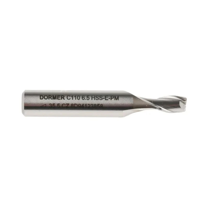 Dormer Plain Slot Drill 2 Flutes with 6.5mm Cutter Diameter, 10mm Cut Length, 60mm Overall Length C1106.5