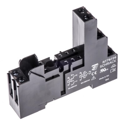 TE Connectivity 5 Way 240V AC DIN Rail Relay Socket for RT Series 6-1415035-1