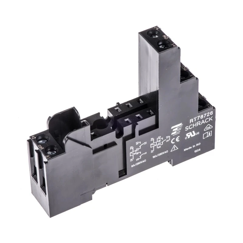 TE Connectivity 5 Way 240V AC DIN Rail Relay Socket for RT Series 6-1415035-1