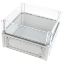 Fibox Flanged EK Series Grey Transparent Lid Polycarbonate Electrical Enclosure, IP66, IP67, IK08, 180 mm x 280 mm x 280 mm 