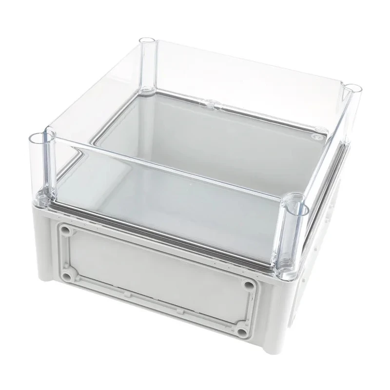 Fibox Flanged EK Series Grey Transparent Lid Polycarbonate Electrical Enclosure, IP66, IP67, IK08, 180 mm x 280 mm x 280 mm 