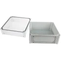 Fibox Flanged EK Series Grey Transparent Lid Polycarbonate Electrical Enclosure, IP66, IP67, IK08, 180 mm x 280 mm x 280 mm 