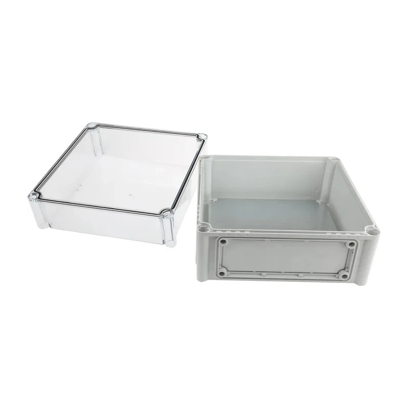 Fibox Flanged EK Series Grey Transparent Lid Polycarbonate Electrical Enclosure, IP66, IP67, IK08, 180 mm x 280 mm x 280 mm 