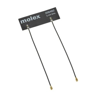 Molex Internal Square WiFi Antenna with UFL/IPEX MHF Connector, 2400-5850 MHz, 5.4 dBi Gain, Adhesive Mounting 208482-0200