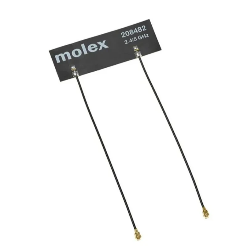 Molex Internal Square WiFi Antenna with UFL/IPEX MHF Connector, 2400-5850 MHz, 5.4 dBi Gain, Adhesive Mounting 208482-0200