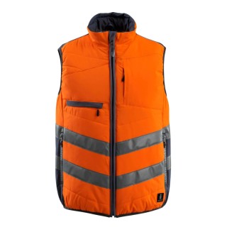 Mascot Workwear Orange Navy Zipper Hi Vis Vest Size 2XL 15565-249-14010 XXL