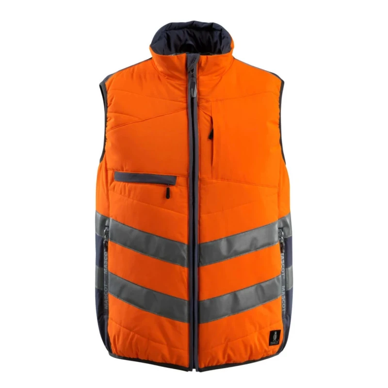 Mascot Workwear Navy Orange Zipper Hi Vis Vest XL 15565-249-14010 XL