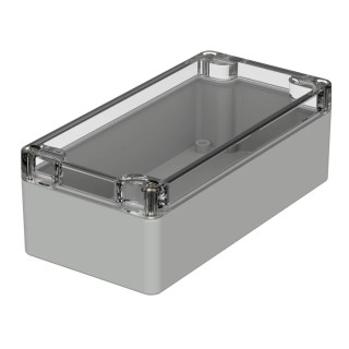 Bopla Euromas Series IP66 IK07 Light Grey Transparent Lid Polycarbonate Enclosure 55 mm x 160 mm x 80 mm 02220100
