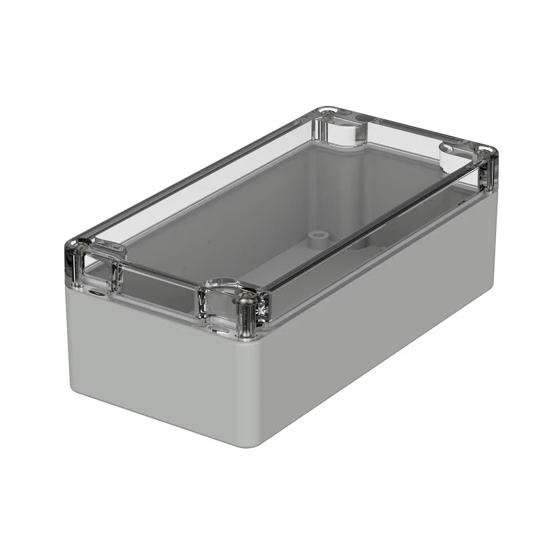 Bopla Euromas Series IP66 IK07 Light Grey Transparent Lid Polycarbonate Enclosure 55 mm x 160 mm x 80 mm 02220100