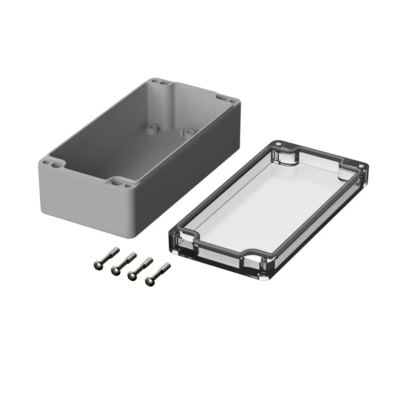 Bopla Euromas Series IP66 IK07 Light Grey Transparent Lid Polycarbonate Enclosure 55 mm x 160 mm x 80 mm 02220100