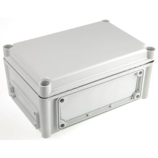 Fibox Flanged EK Series Grey Polycarbonate Enclosure IP66 IP67 IK08 130 mm x 280 mm x 190 mm EKJB 130 G + EKJVT
