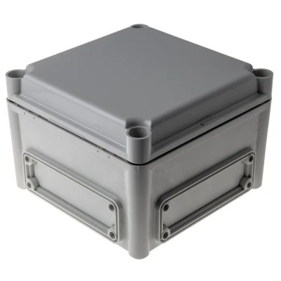 Fibox Flanged EK Series Grey Grey Lid Polycarbonate Enclosure IP66 IP67 IK08 130 mm x 190 mm x 190 mm EKHA 130 G + EKHVT