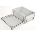 Fibox Flanged EK Series Grey Polycarbonate Enclosure IP66 IP67 IK08 130 mm x 280 mm x 190 mm EKJB 130 G + EKJVT
