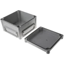 Fibox Flanged EK Series Grey Grey Lid Polycarbonate Enclosure IP66 IP67 IK08 130 mm x 190 mm x 190 mm EKHA 130 G + EKHVT
