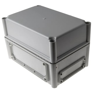 Fibox Flanged EK Series Polycarbonate Enclosure Grey Lid IP66 IP67 IK08 180 mm x 280 mm x 190 mm EKJB 180 G + EKJVT
