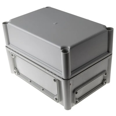 Fibox Flanged EK Series Polycarbonate Enclosure Grey Lid IP66 IP67 IK08 180 mm x 280 mm x 190 mm EKJB 180 G + EKJVT