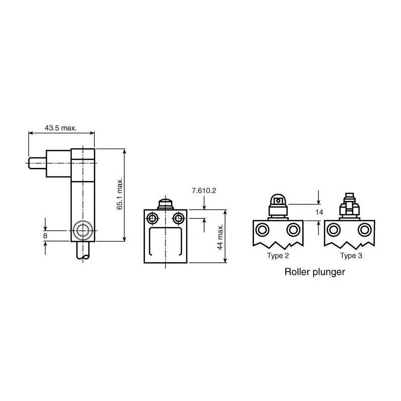 Honeywell Technologies 14CE Series Plunger Limit Switch SPDT Snap Action Die Cast Zinc Housing IP65-IP68 250V AC 5A 14CE1-1H