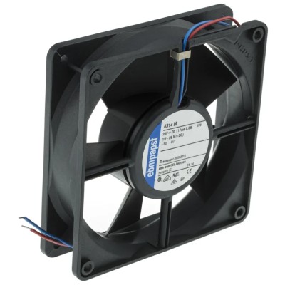 ebm-papst 4300 Series Compact DC Axial Fan 24V dc 2.8W 140 m³/h 2300 rpm Ball Bearing IP68 