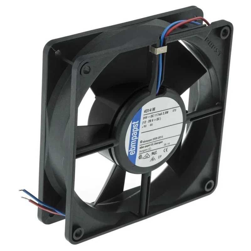 ebm-papst 4300 Series Compact DC Axial Fan 24V dc 2.8W 140 m³/h 2300 rpm Ball Bearing IP68 