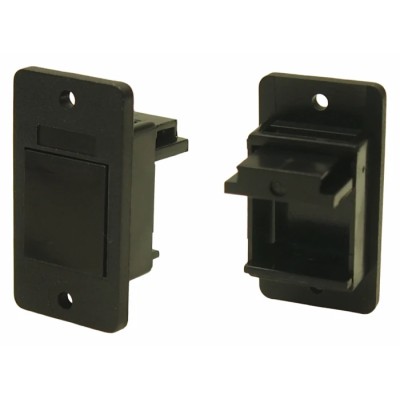 RS PRO Blanking Plate for Use with Feed Through Connector, RJ45, Black Die Cast Zinc Material 218-8328