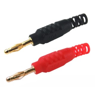 RS PRO Red and Black Male Banana Connector 2 mm, Solder Termination, 30 V AC, 60 V DC, 10 A Current Rating 218-8329