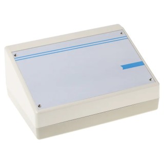 OKW DeskCase 190 Series White ABS Desktop Enclosure Sloped Front 220mm x 156mm x 100mm A9082065+A9180001