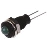 Bulgin Green LED Panel Mount Indicator 6.1 mm Mount Hole IP67 Lead Wire Termination 2.1V DC DX1119/GN
