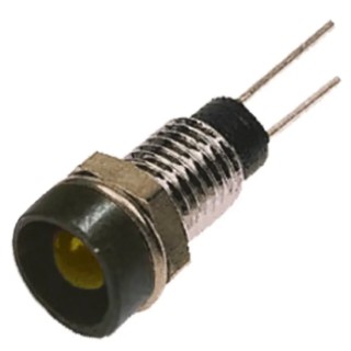 Bulgin Yellow LED Panel Mount Indicator, 6.1 mm Mount Hole, Lead Wire Termination, IP67, 2V DX1117/YL