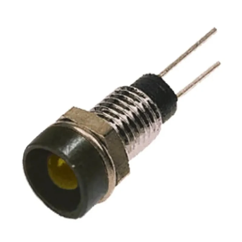 Bulgin Yellow LED Panel Mount Indicator, 6.1 mm Mount Hole, Lead Wire Termination, IP67, 2V DX1117/YL