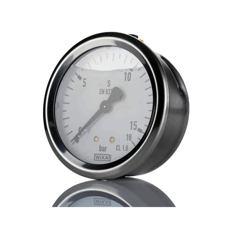 WIKA 63 mm Stainless Steel Case Threaded Pressure Gauge, Copper Pressure Connection, 3 bar 9022112
