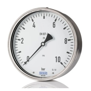 WIKA 63 mm G 1/4 Threaded Pressure Gauge, Aluminium Case, 0-6 bar, Back Entry, Model 9452044