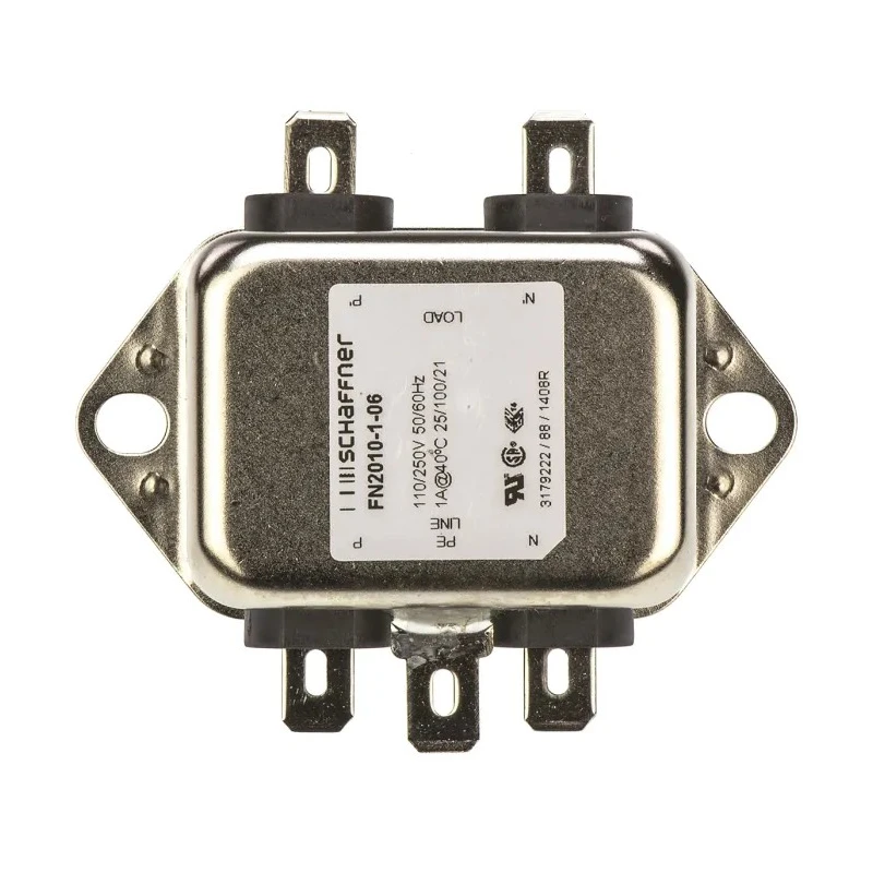 Schaffner Chassis Mount EMI Filter Fast-On 1 Phase 1A 250V AC/DC 0-400 Hz FN2010