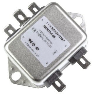Schaffner EMI Filter 6A 250V AC/DC 400Hz Chassis Mount Fast-On Termination FN2020