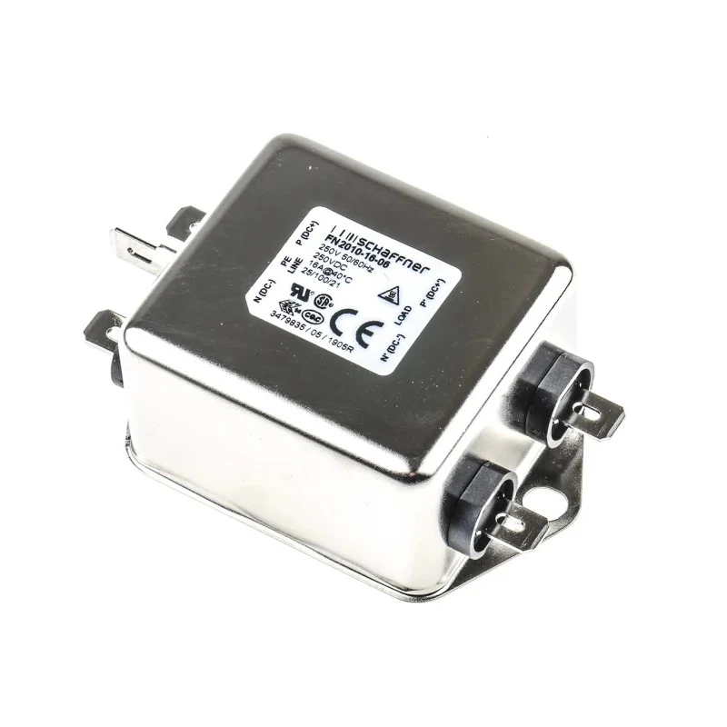 Schaffner Chassis Mount EMI Filter 16 A 250V AC/DC, 0 Hz to 400 Hz, Fast-On Termination, 1 Phase FN2010