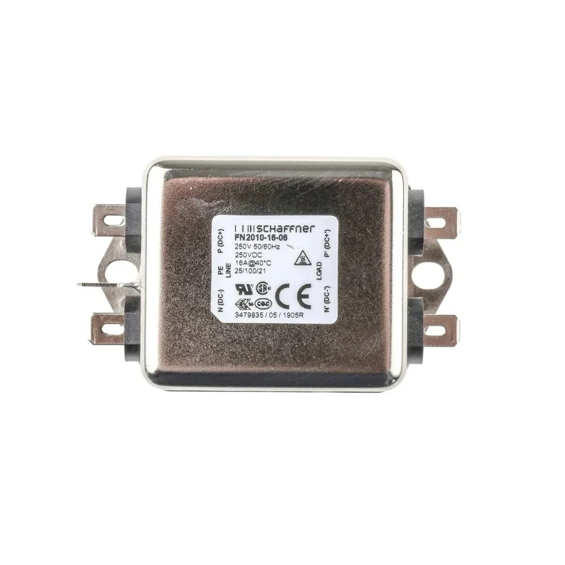 Schaffner Chassis Mount EMI Filter 16 A 250V AC/DC, 0 Hz to 400 Hz, Fast-On Termination, 1 Phase FN2010