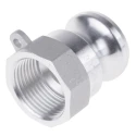 RS PRO Aluminium Cam and Groove Hose Connector 25.4 mm ID 1In BSP Male to Female, 17 Bar 362-6649