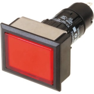 EAO Panel Mount Red LED Pilot Light 16 mm Cutout 250V IP65 Rectangular 61-0000.02, 61-9681.2, 61-9931.0