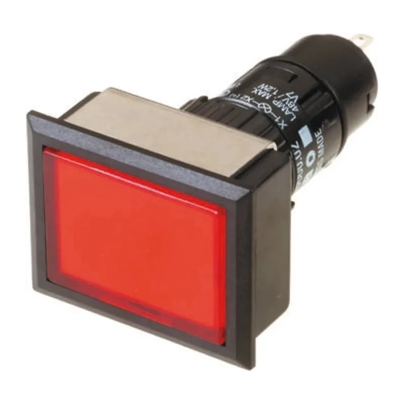 EAO Panel Mount Red LED Pilot Light 16 mm Cutout 250V IP65 Rectangular 61-0000.02, 61-9681.2, 61-9931.0