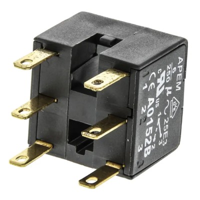 APEM Push Button Contact Block, A01 Series, 2 CO, 250V, Solder Lug/Quick Connect Terminals A0152B