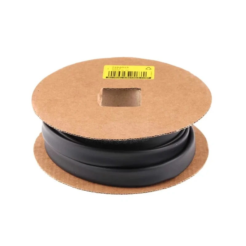RS PRO Heat Shrink Tubing Black 9.5 mm Sleeve Diameter 10 m Length 2:1 Shrink Ratio DR-25-3/8-0-10