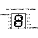 Broadcom 1 Digit 7 Segment Red LED Display Cathode, 7.6 mm Character Height HDSP-7513