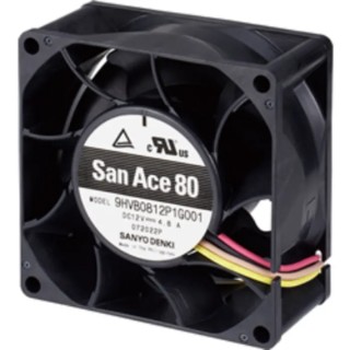 Sanyo Denki San Ace Series Axial Fan 12V DC 141.3 CFM 57.6W 4.8A 80x80x38mm 9HVB0812P1G001