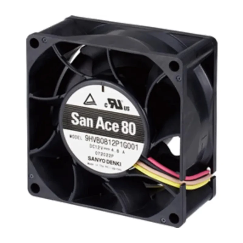 Sanyo Denki San Ace Series Axial Fan 12V DC 141.3 CFM 57.6W 4.8A 80x80x38mm 9HVB0812P1G001