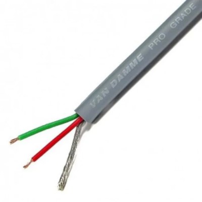 Van Damme 2 Core 0.22 mm² CSA Screened Audio Cable, 4.85 mm OD, 100 m Length, Grey 268018080100