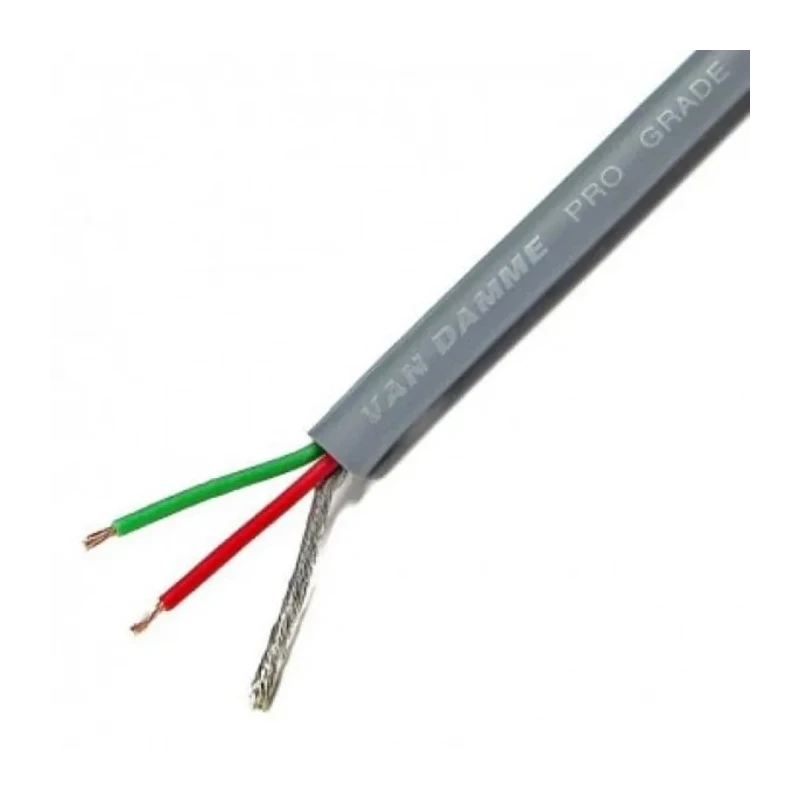Van Damme 2 Core 0.22 mm² CSA Screened Audio Cable, 4.85 mm OD, 100 m Length, Grey 268018080100