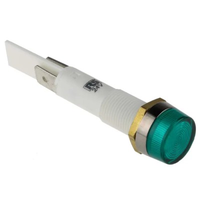 Arcolectric (Bulgin) Ltd 0277 Series Green Panel Mount Indicator 24V 22mA Solder Tab Termination IP67 C027700FAH
