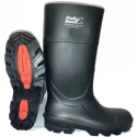 Pollyboot Black Steel Toe Capped Unisex Safety Boots Size UK 8 EU 42 Slip Resistant 202-42