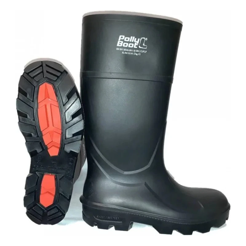 Pollyboot ALFA TPU PLUS S4 Black Steel Toe Capped Unisex Safety Boots EU 39 6 UK 7 US Polyurethane Upper and Sole 202-39